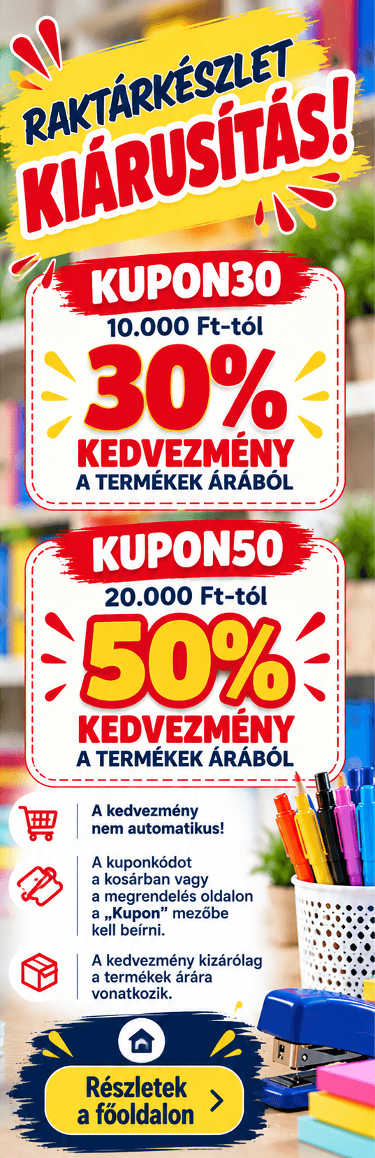 KÉSZLET KIÁRUSÍTÁS