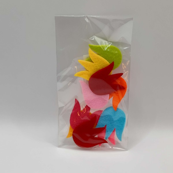 Filcdekor virág 10db/csomag 3x4cm