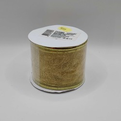 Dekor szalag - Karácsonyi sárga - 6cm széles 2,7m hosszú 