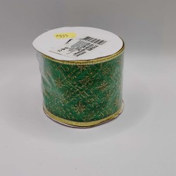 Dekor szalag - Karácsonyi zöld - 6cm széles 2,7m hosszú 