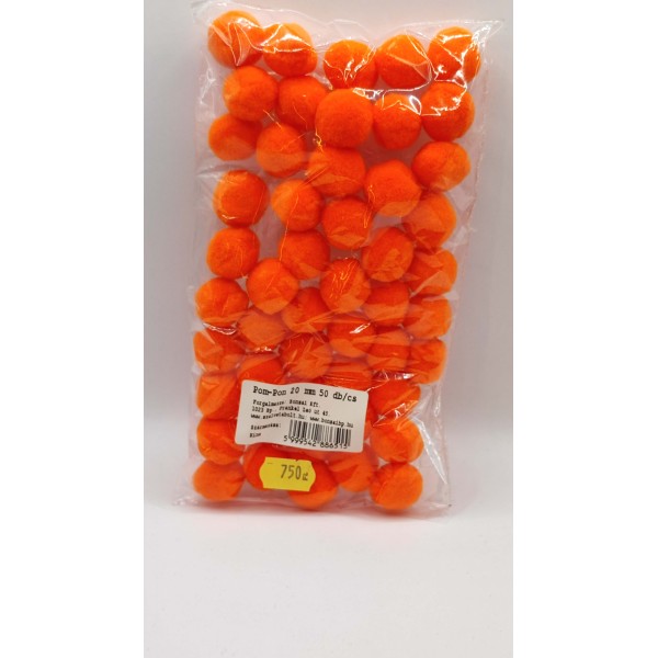 Pompom 20mm 50db/csomag narancssárga