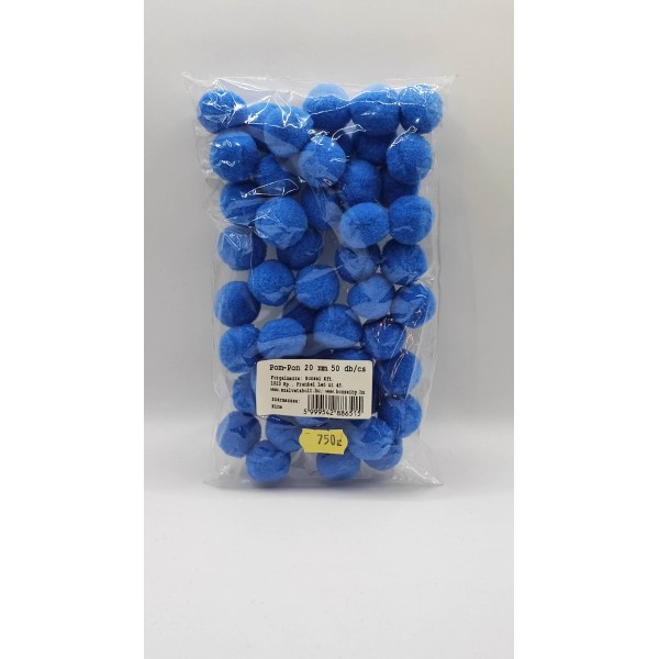 Pompom 20mm 50db/csomag kék