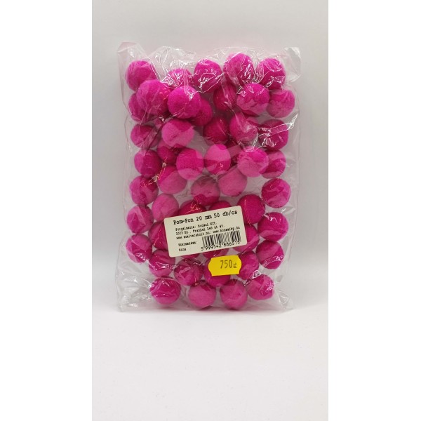 Pompom 20mm 50db/csomag fuchsia