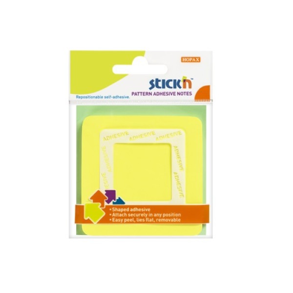 Öntapadó jegyzettömb STICK`N 70x70mm 360°-ban tapadó sárga 50 lap