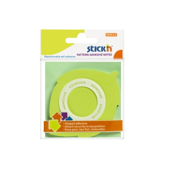 Öntapadó jegyzettömb STICK`N 70x70mm 360°-ban tapadó levél forma zöld 50 lap