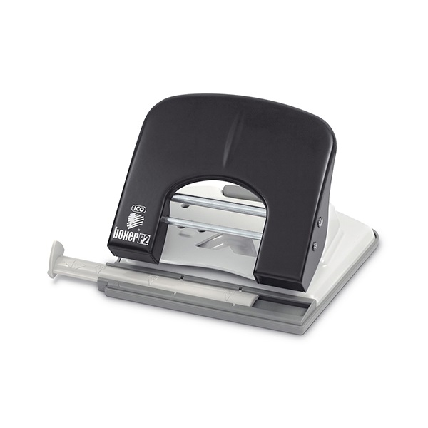 Lyukasztó BOXER P2 2 lyukú fém 30 lap fekete 