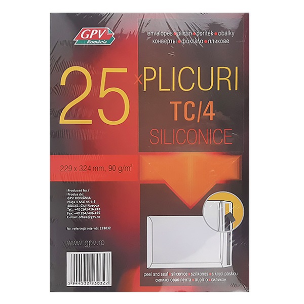 Boríték GPV TC/4 szilikonos 229x324mm 25 db/csomag