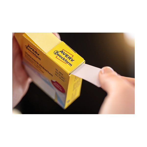 Etikett AVERY 3858 öntapadó jelölőpont adagoló dobozban mosolygós arc mintás zöld 19mm 250 jelölőpont/doboz