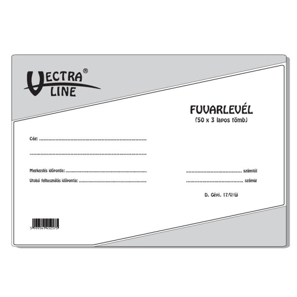 Nyomtatvány Fuvarlevél VECTRA-LINE 50x3 lapos tömb (D.Gépj. 17/V/új)