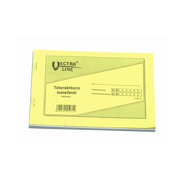 Nyomtatvány Tehergépjármű menetlevél VECTRA-LINE A/5 100 lapos D.Gép 21/A/5