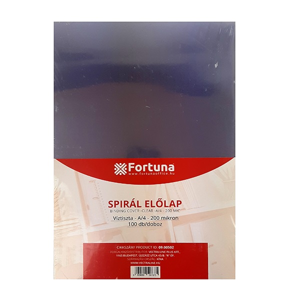 Előlap FORTUNA A/4 víztiszta 200 mikron 1lap