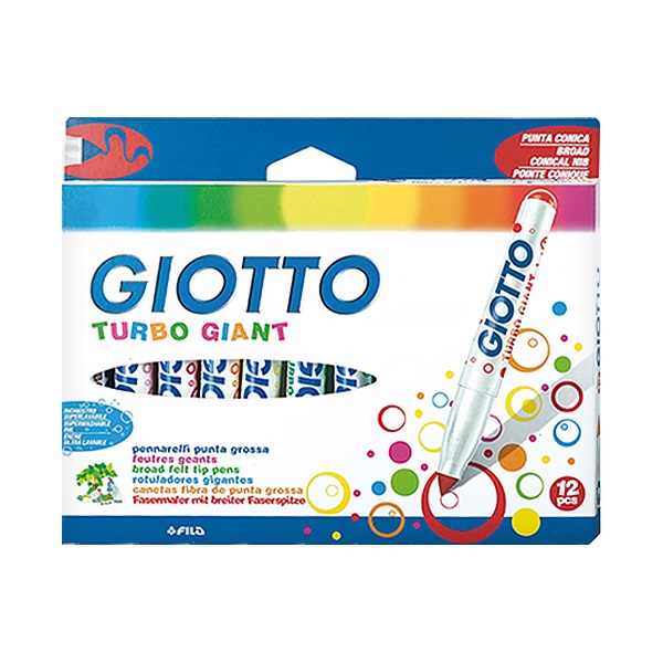 Filctoll GIOTTO Turbo Giant vastag 7,5mm 12db-os készlet Filctoll GIOTTO Turbo Giant vastag 7,5mm 12db-os készlet