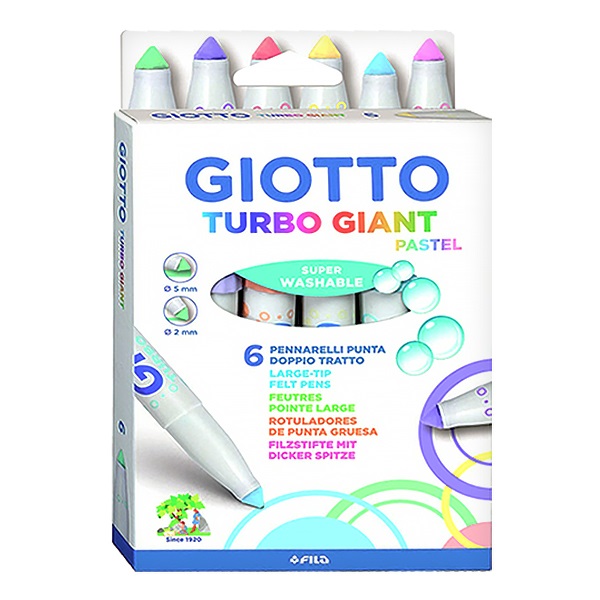 Filctoll GIOTTO Turbo Giant pasztell vastag 7,5mm 6db-os készlet Filctoll GIOTTO Turbo Giant pasztell vastag 7,5mm 6db-os készlet