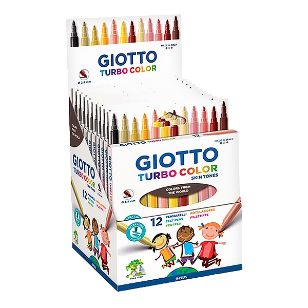 Filctoll GIOTTO Turbo color bőrtónus színek 12db-os készlet Filctoll GIOTTO Turbo color bőrtónus színek 12db-os készlet