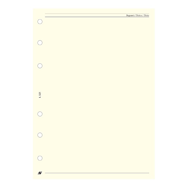 Gyűrűs kalendárium betét SATURNUS L325 sima jegyzetlap sárga lapos