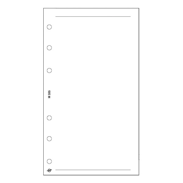 Gyűrűs kalendárium betét SATURNUS M325/F sima jegyzetlap fehér lapos