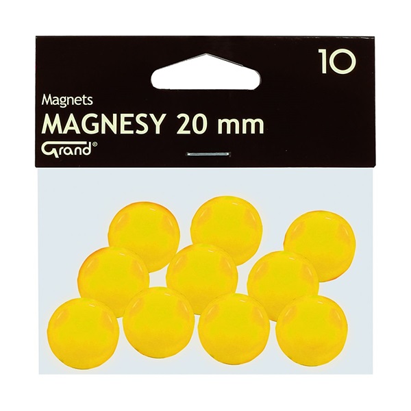 Táblamágnes GRAND 20mm sárga 10db-os bliszter 