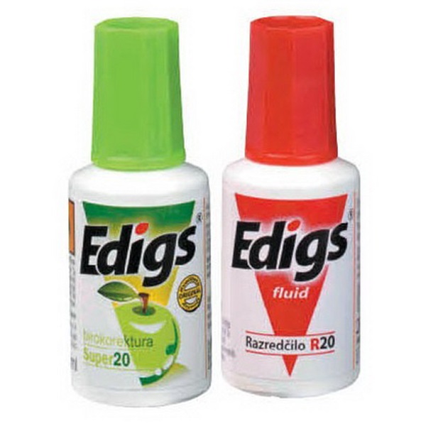 Hibajavító szett EDIGS ecsetes hibajavító folyadék+higító 20 ml 