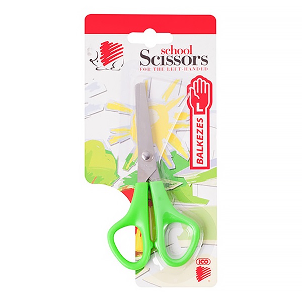 Olló iskolai ICO Süni kerekített balkezes 13,5cm vegyes színek 