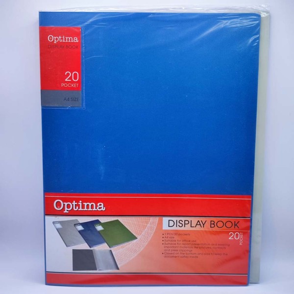 Iratvédő mappa OPTIMA 20 tasakos kék