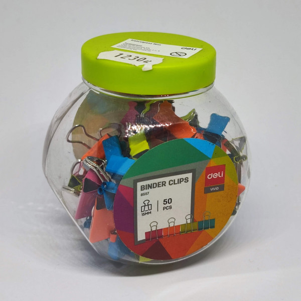 Binder csipesz színes 15mm 50 db/doboz zöld kupakkal Binder csipesz színes 15mm 50 db/doboz zöld kupakkal