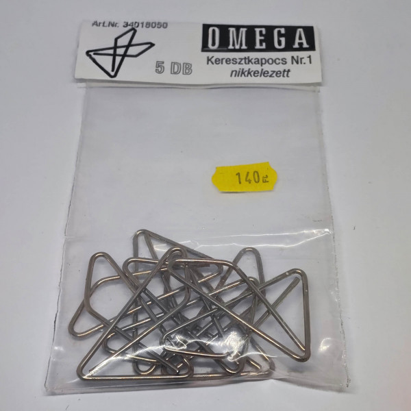 Keresztkapocs OMEGA Nr.1 nikkelezett 5db/csomag 