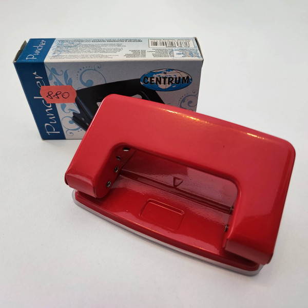 Lyukasztó CENTRUM 2 lyukú fém 8 lap piros 