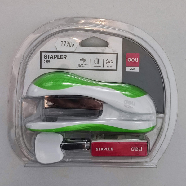 Tűzőgép DELI 357 asztali 25 lap 24/6 zöld 