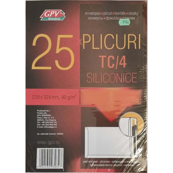Boríték GPV TC/4 szilikonos 229x324mm 25 db/csomag