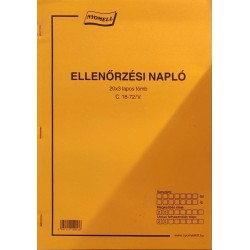 Nyomtatvány Ellenőrzési napló NYOMELL 25x3 lapos C18-72/V