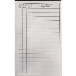 Nyomtatvány Fogászati kezelőlap A.3510-153.r.sz. 100 lap 10Ft/db