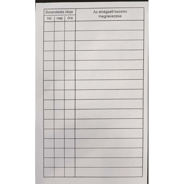 Nyomtatvány Fogászati kezelőlap A.3510-153.r.sz. 100 lap 10Ft/db
