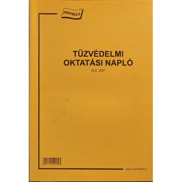 Nyomtatvány Tűzvédelmi oktatási napló A/4 álló D.E.937