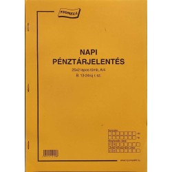 Nyomtatvány Napi pénztárjelentés A/4 álló 25x2 lapos B.13-24/új r.sz.