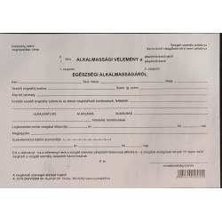 Nyomtatvány Alkalmassági vélemény a gépjárművezető egészségi alkalmasságáról A/5 fekvő 2 példányos A.3510-265/V/2008.06