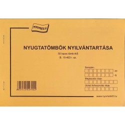 Nyomtatvány Nyugtatömbök nyilvántartása NYOMELL A/5 fekvő 50 lapos B. 15-403