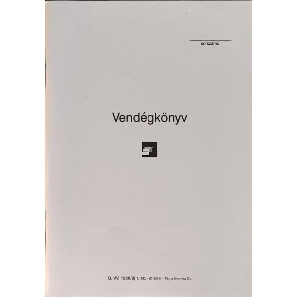 Nyomtatvány Vendégkönyv PÁTRIA D. VV. 1250/új Nyomtatvány Vendégkönyv PÁTRIA D. VV. 1250/új