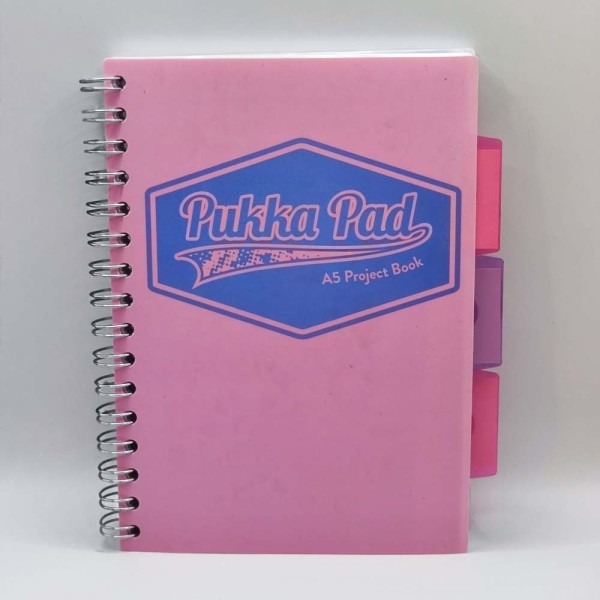 Spirálfüzet regiszteres PUKKA PAD A/5 100 lapos vonalas