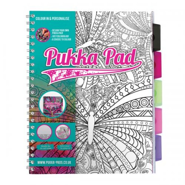Spirálfüzet regiszteres PUKKA PAD A/4 200 lapos vonalas 80gr-os papírral