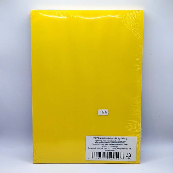 Színes fénymásolópapír KASKAD A4 80gr 100ív/csomag citromsárga (57 színkód)