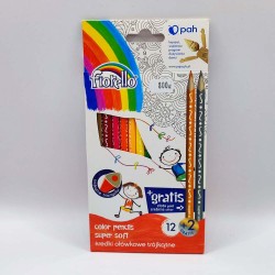 Színes ceruza FIORELLO háromszögletű 12+2 db/készlet