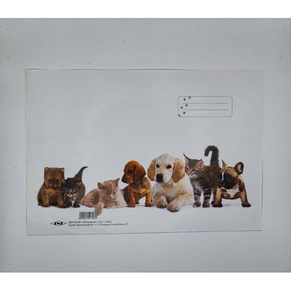 Füzetborító A/4 műanyag bújtatós mintás papír belsővel