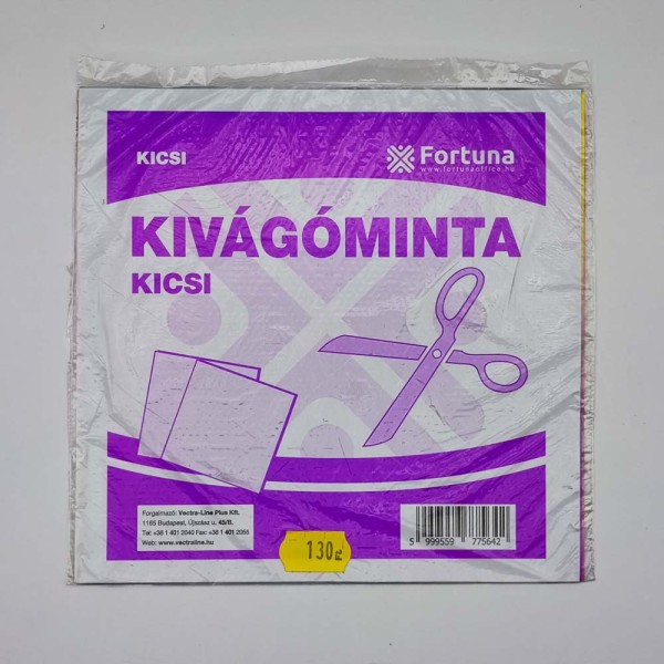 Kivágóminta (egyoldalt színes papír) FORTUNA kicsi 15x15cm 10lap/csomag