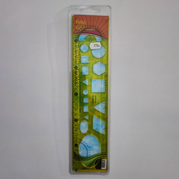 Sablon vonalzó OPTIMA hajlékony 30cm sárga 