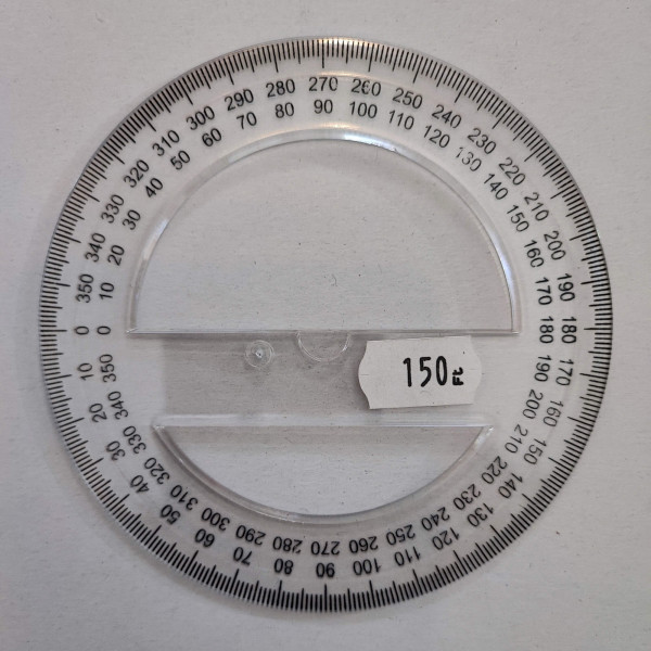 Szögmérő 360 fokos műanyag 