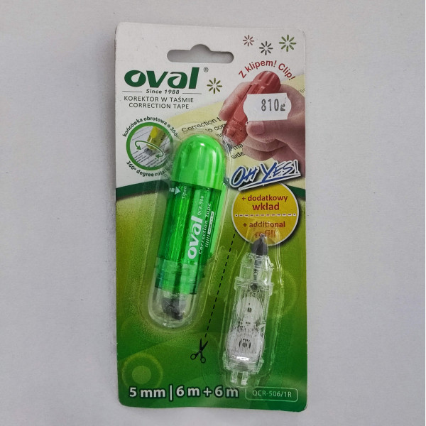 Hibajavító roller OVAL QAR-506 utántölthető+betét 5mmx6m 